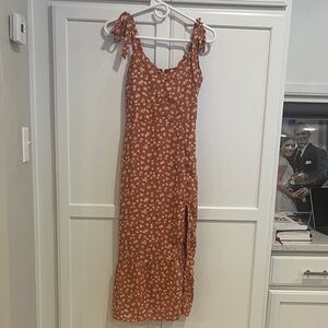 Abercrombie & Fitch Rust Floral Midi Dress